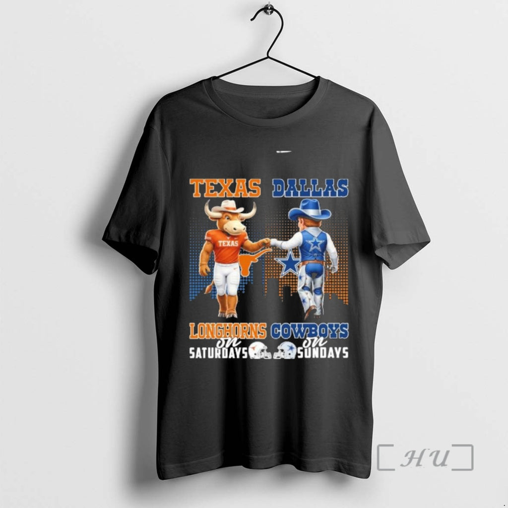 Trending Mascots Texas On Saturday And Cowboys On Sundays T-Shirts, Hoodie, Sweatshirt | PopFlextees.com