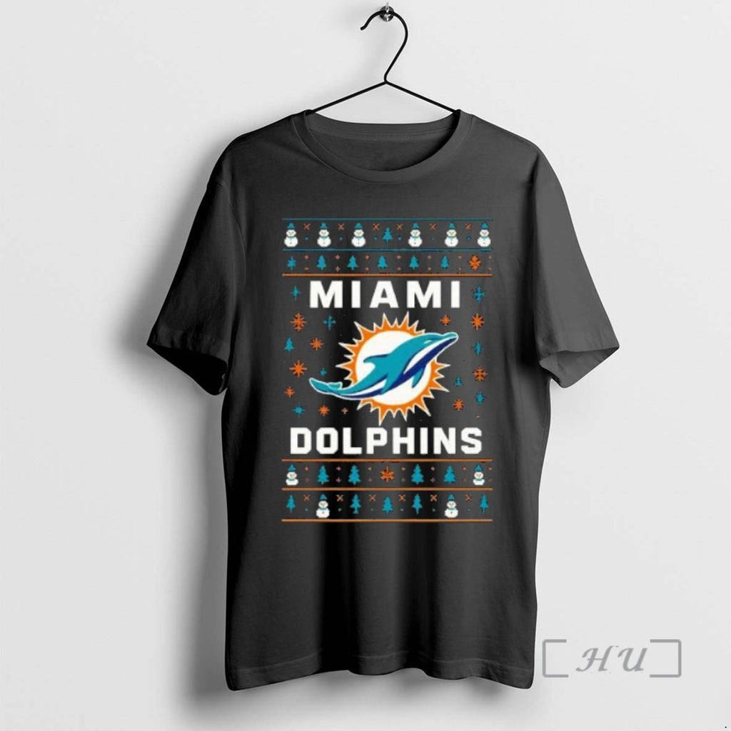 Trending Miami Dolphins 2025 Ugly Christmas Logo T-Shirts, Hoodie, Sweatshirt | PopFlextees.com