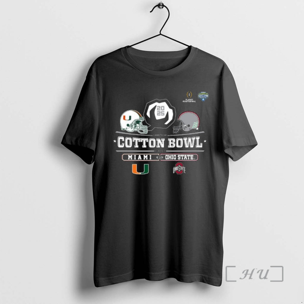 Trending Miami Vs Ohio State 2025 Cotton Bowl Helmet Logo December 31 Premium T Shirts Hoodie, Sweatshirt | PopFlextees.com