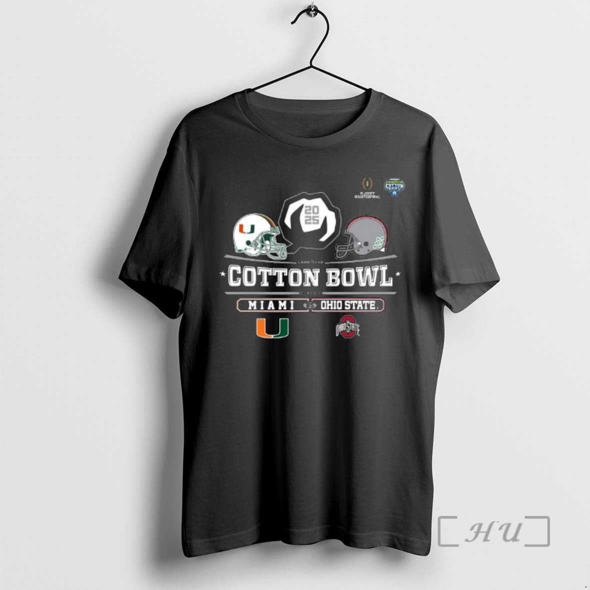 Trending Miami Vs Ohio State 2025 Cotton Bowl Helmet Logo December 31 Premium T Shirts Hoodie, Sweatshirt | PopFlextees.com