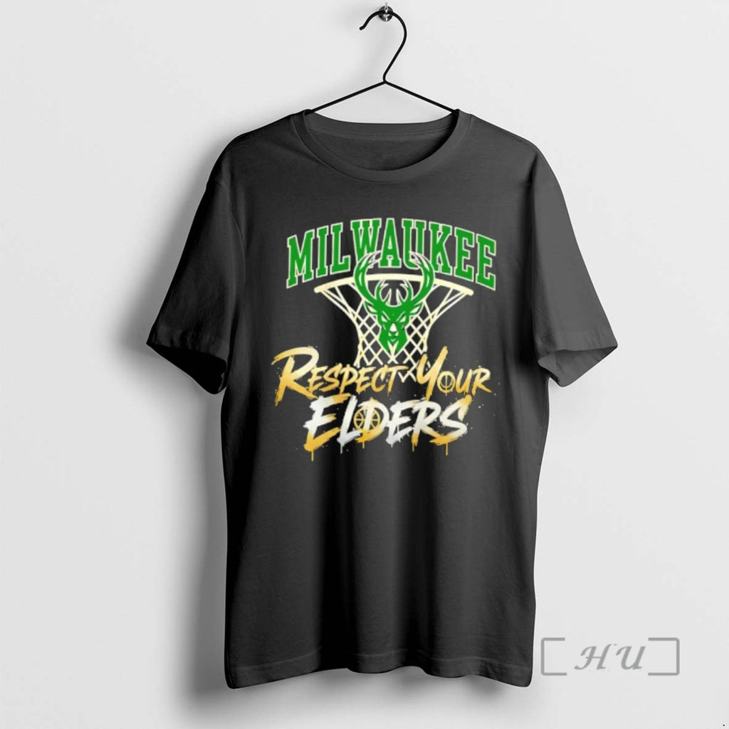 Trending Milwaukee Bucks Respect Your Elders T-Shirts, Hoodie, Sweatshirt | PopFlextees.com