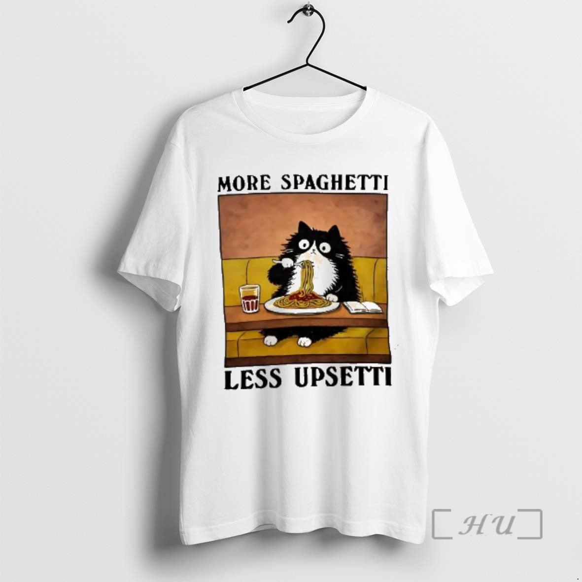 Trending More Spaghetti Less Upsetti Black Cat Eating Italian Food T-Shirts, Hoodie, Sweatshirt | PopFlextees.com