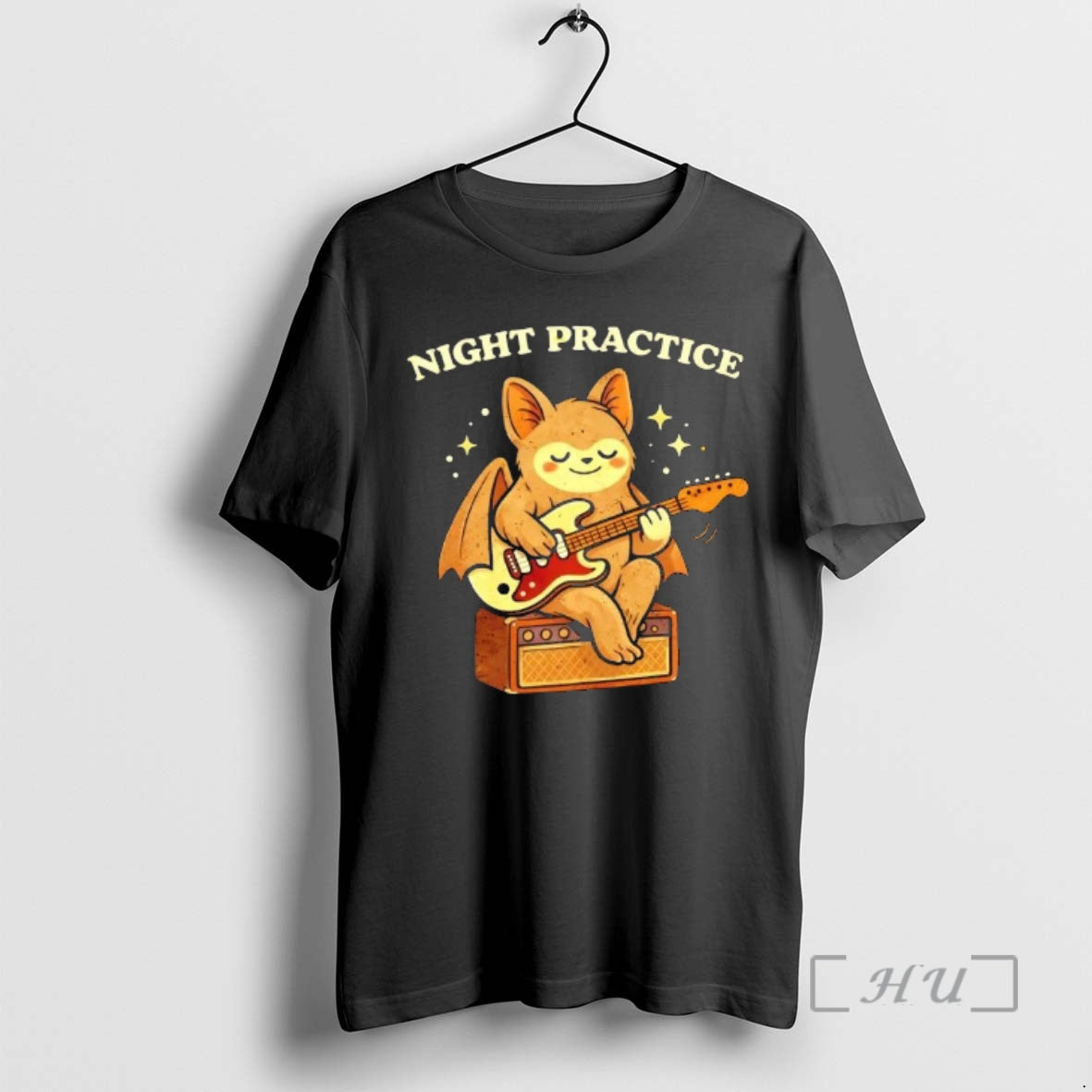 Trending Night Practice Bat Playing Guitar T-Shirts, Hoodie, Sweatshirt | PopFlextees.com