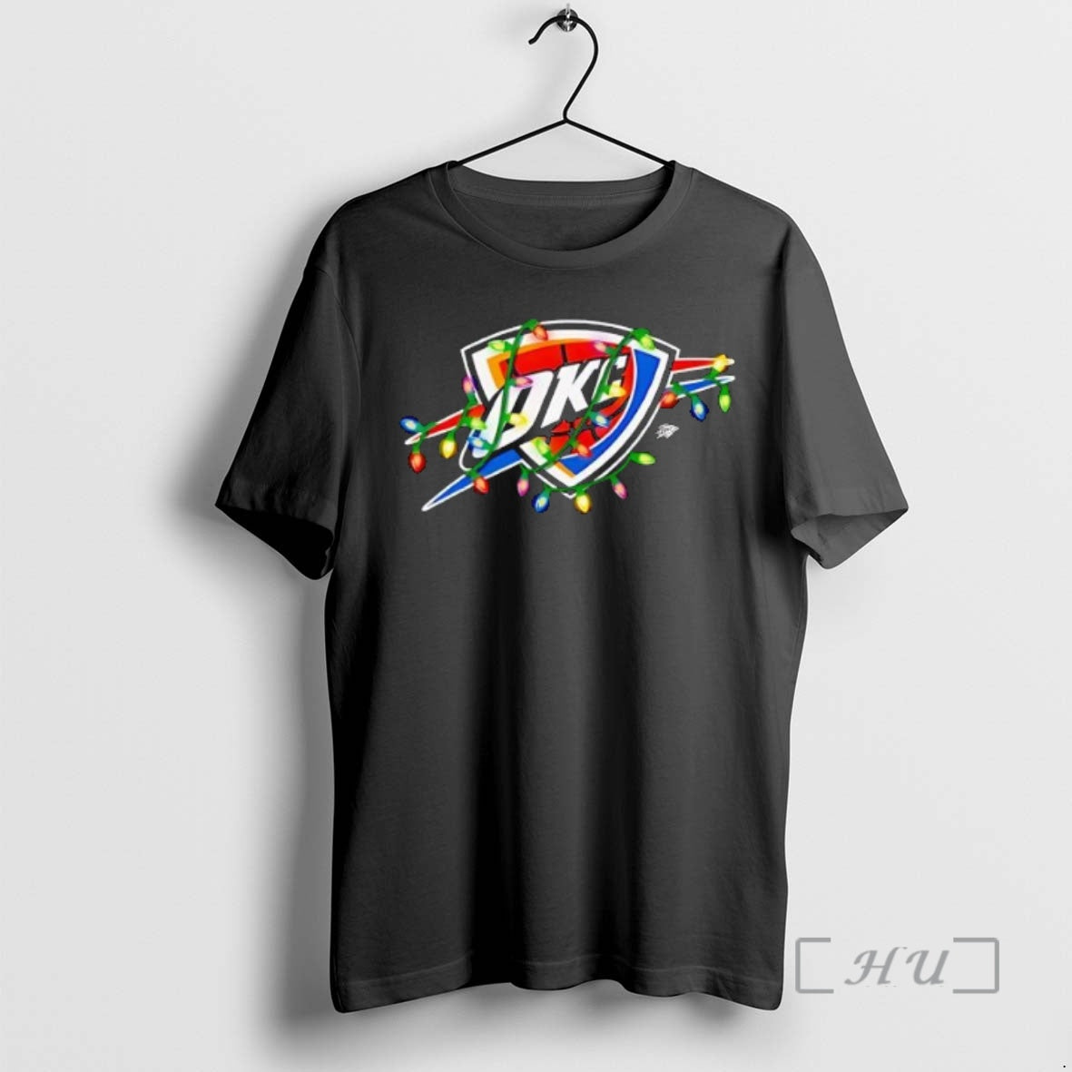 Trending Oklahoma City Thunder Logo Lights Merry Christmas T-Shirts, Hoodie, Sweatshirt | PopFlextees.com