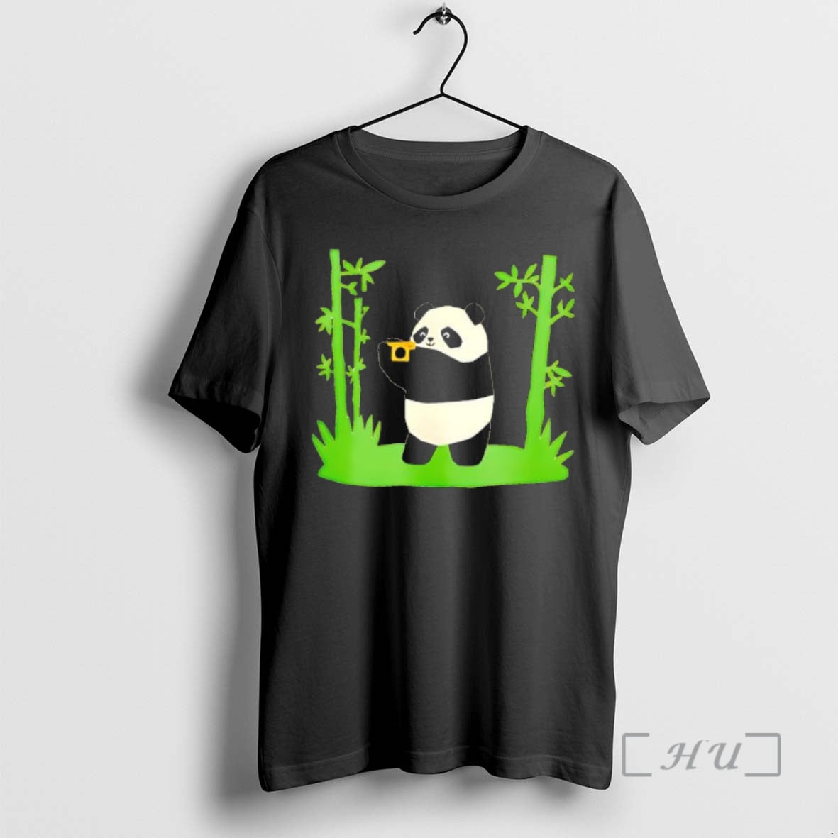 Trending Panda Holding The Camera Cartoon Black T-Shirts, Hoodie, Sweatshirt | PopFlextees.com