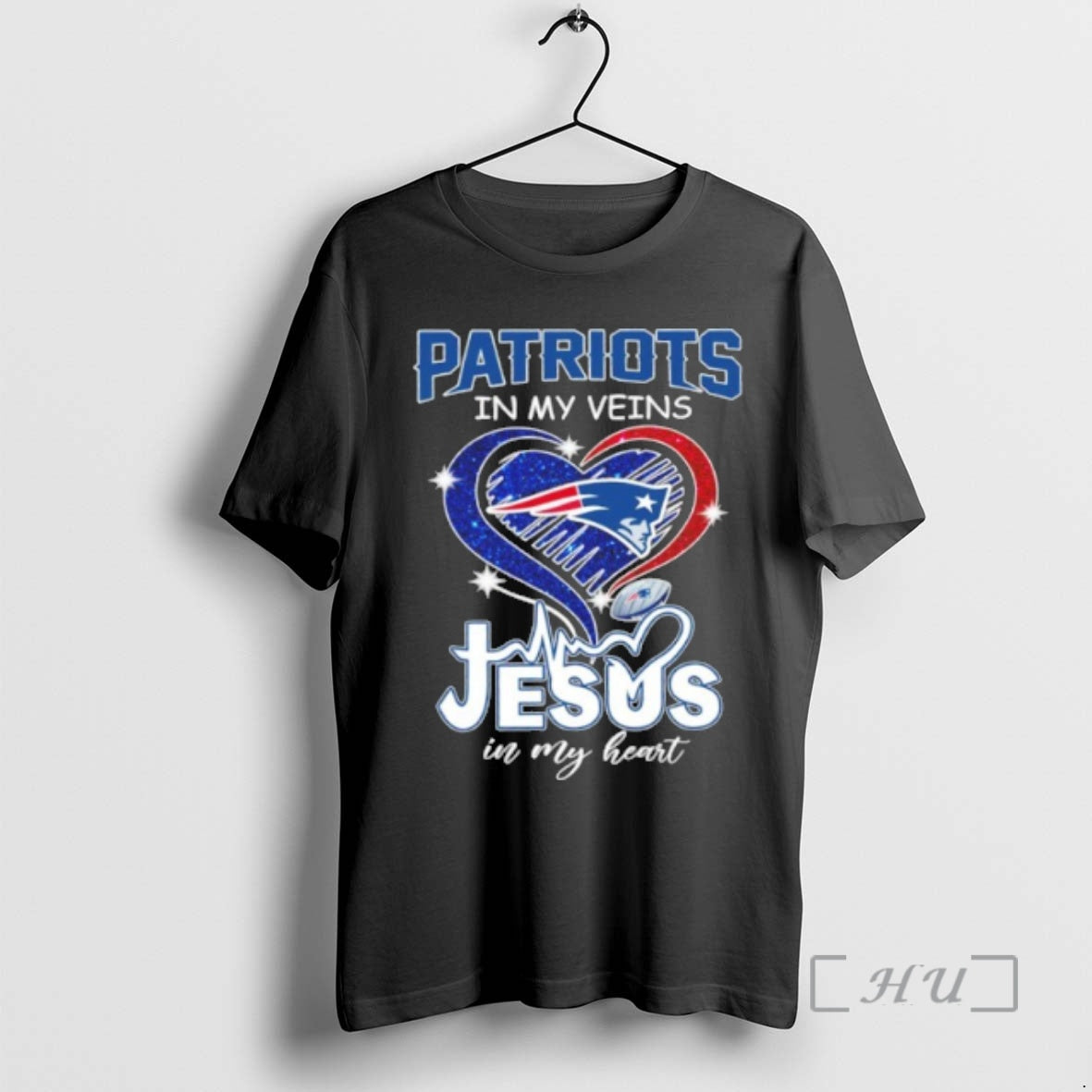 Trending Patriots In My Veins Heart Jesus In My Heart T-Shirts, Hoodie, Sweatshirt | PopFlextees.com