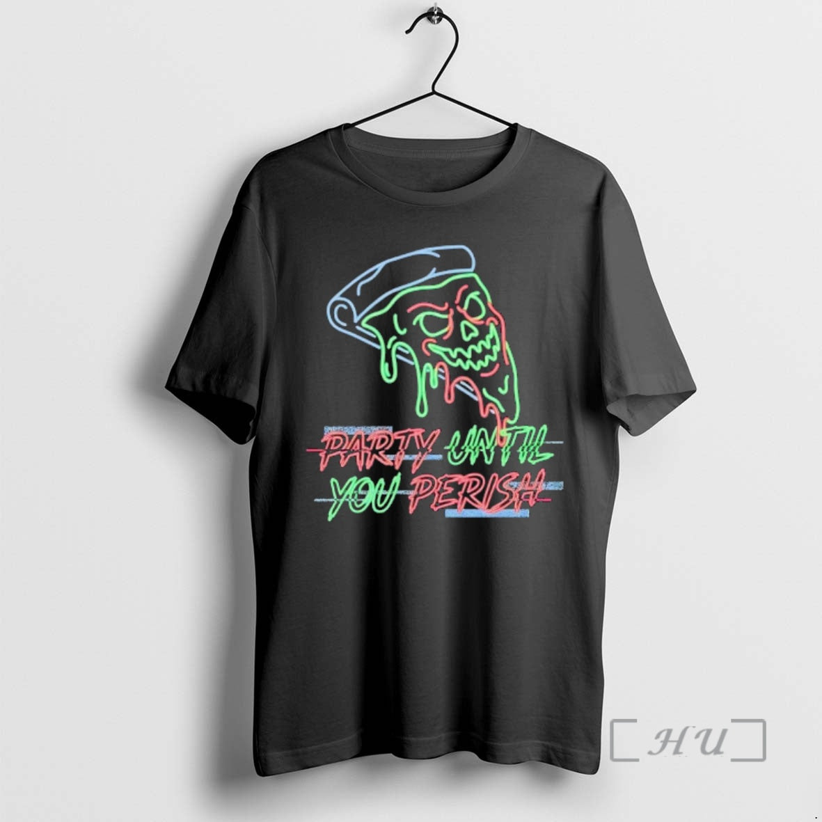 Trending Pizza Skull Party Until You Perish T-Shirts, Hoodie, Sweatshirt | PopFlextees.com