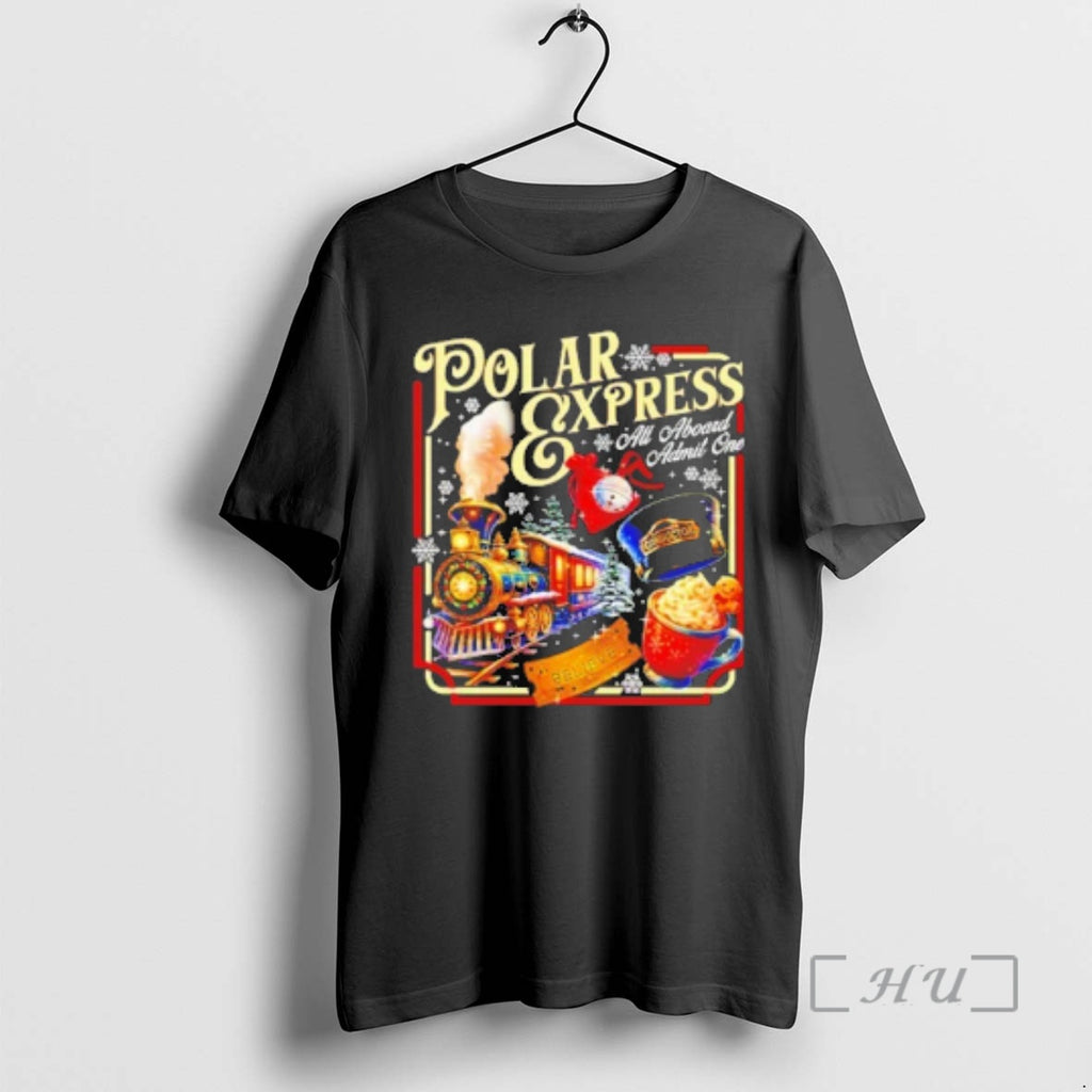 Trending Polar Express All Aboard Admit One Christmas Premium T Shirts Sweater Hoodie 2 Sweatshirt | PopFlextees.com