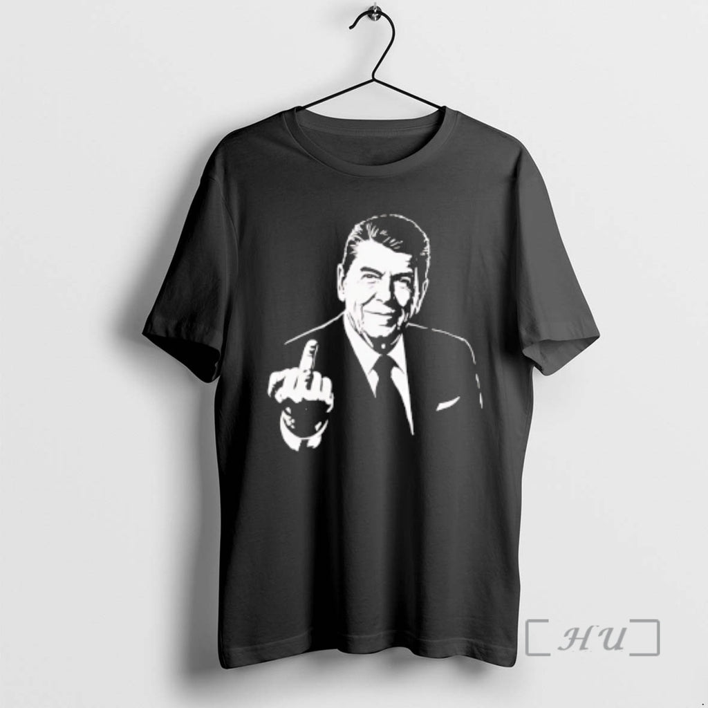 Trending Ronald Reagan Middle Finger Retro T-Shirts, Hoodie, Sweatshirt | PopFlextees.com