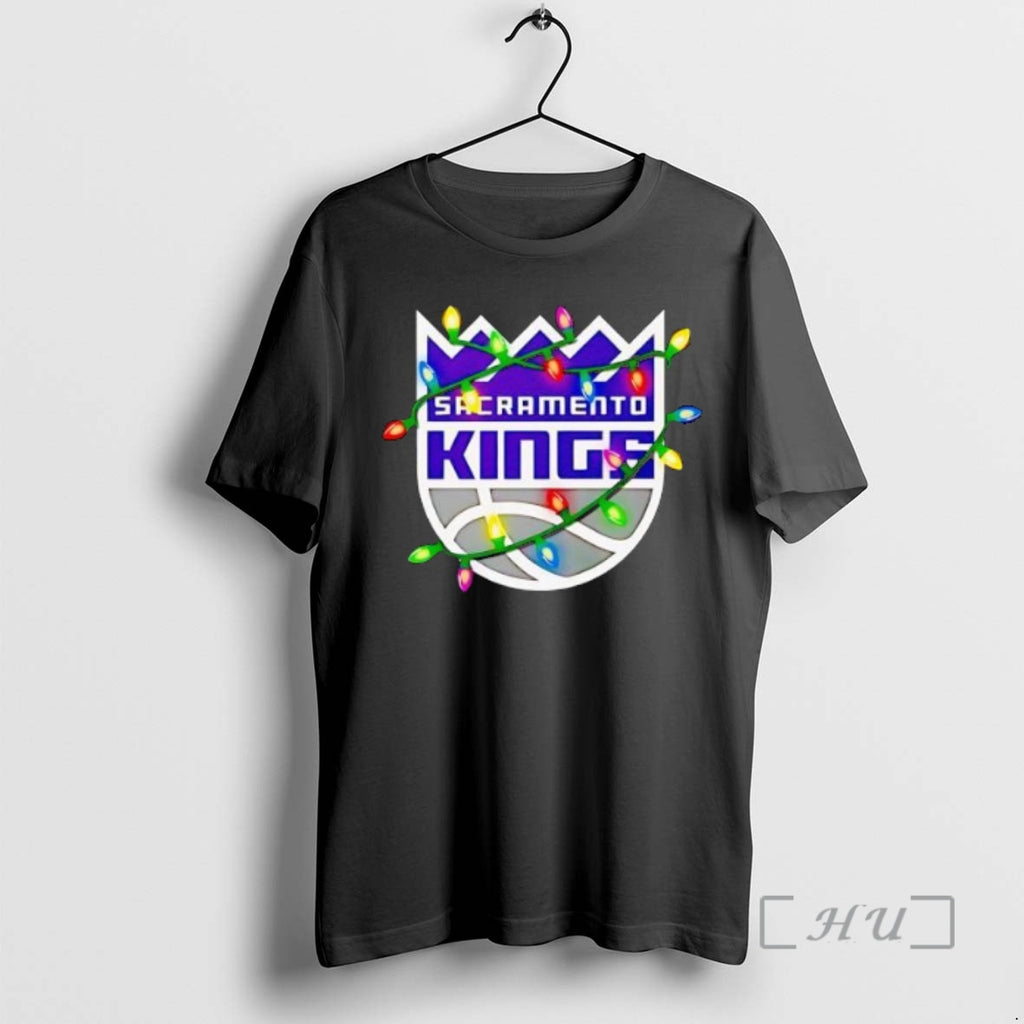 Trending Sacramento Kings Logo Lights Merry Christmas T-Shirts, Hoodie, Sweatshirt | PopFlextees.com