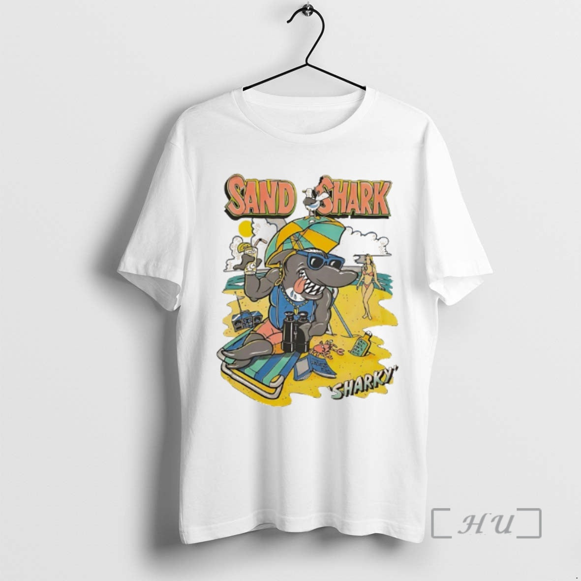 Trending Sand Shark Sharky Vintage T-Shirts, Hoodie, Sweatshirt | PopFlextees.com