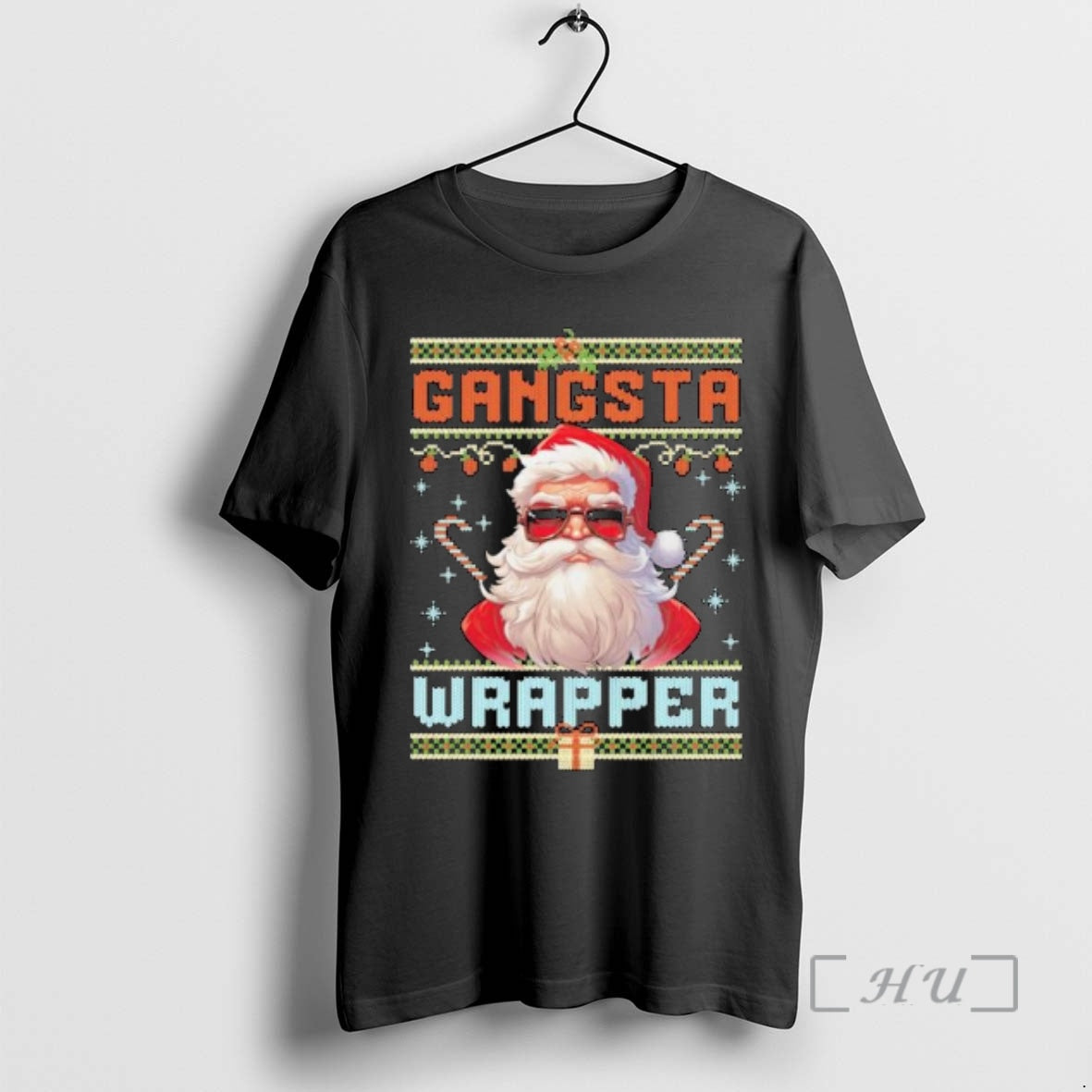 Trending Santa Gangsta Wrapper Ugly Christmas Ornaments T-Shirts, Hoodie, Sweatshirt | PopFlextees.com