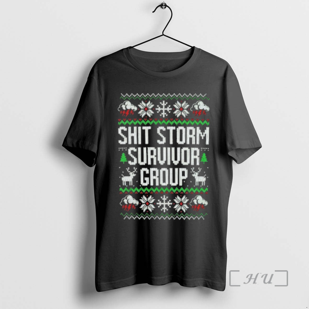 Trending Shit Storm Survivor Group Ugly Christmas Sweat T-Shirts, Hoodie, Sweatshirt | PopFlextees.com