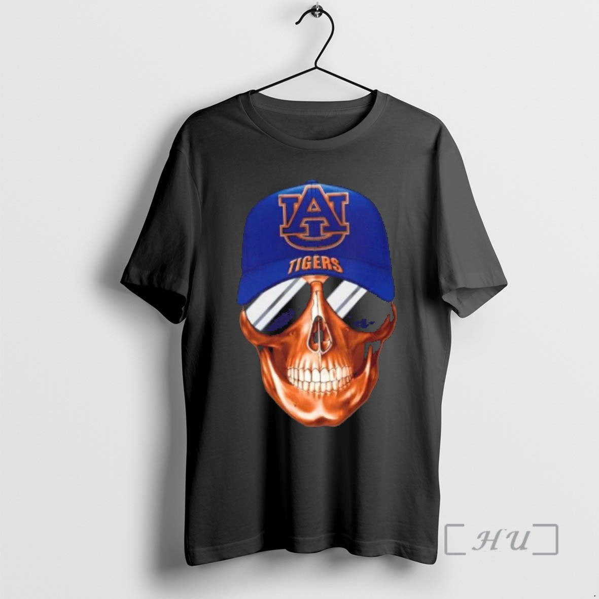 Trending Skull Wearing A Cap And Smile Auburn Tigers Fans T-Shirts, Hoodie, Sweatshirt | PopFlextees.com