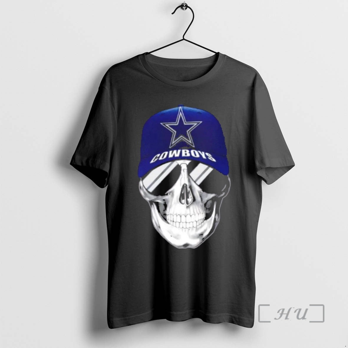 Trending Skull Wearing A Cap And Smile Dallas Cowboys Fans T-Shirts, Hoodie, Sweatshirt | PopFlextees.com