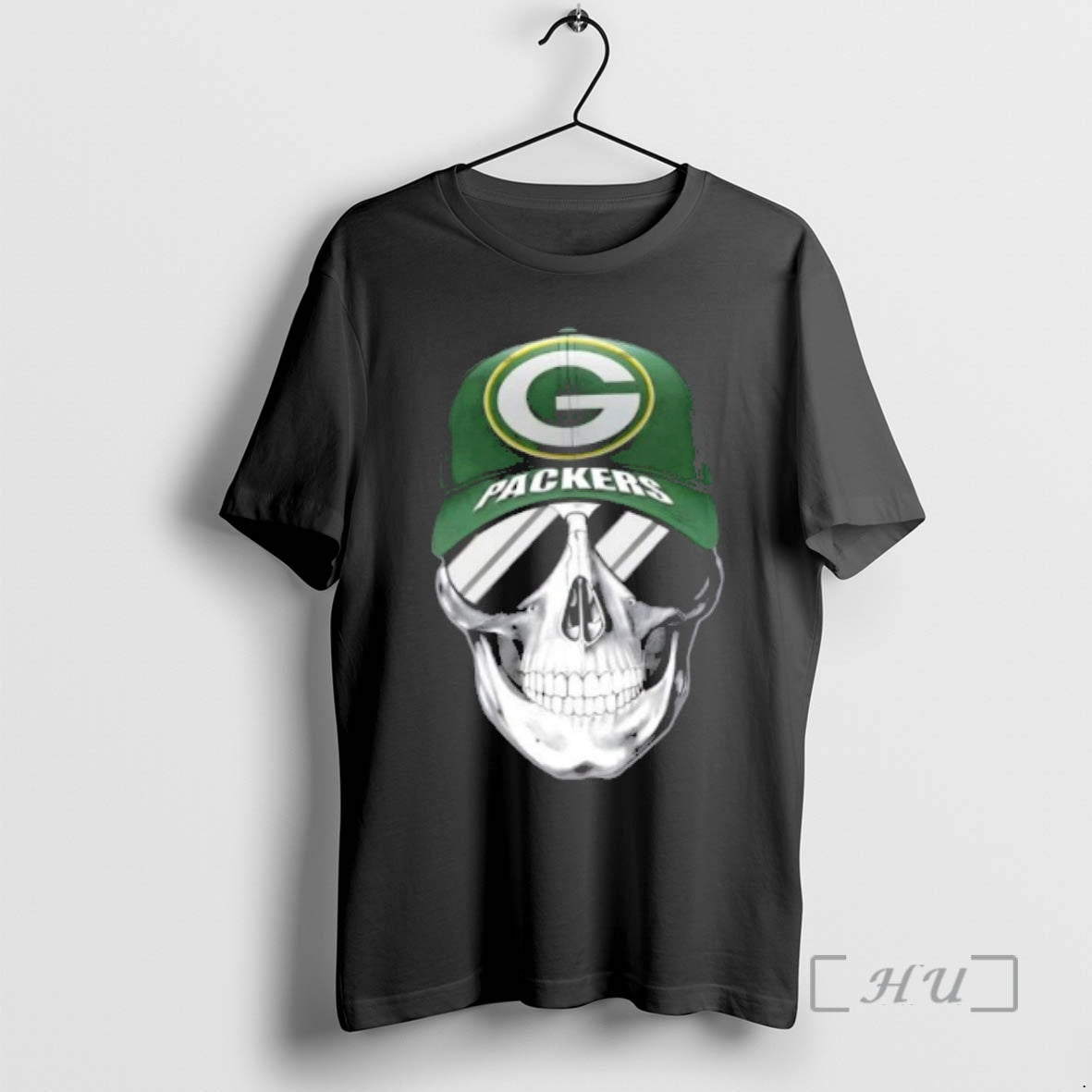 Trending Skull Wearing A Cap And Smile Green Bay Packers Fans Premium T Shirts Sweater Hoodie, Sweatshirt | PopFlextees.com
