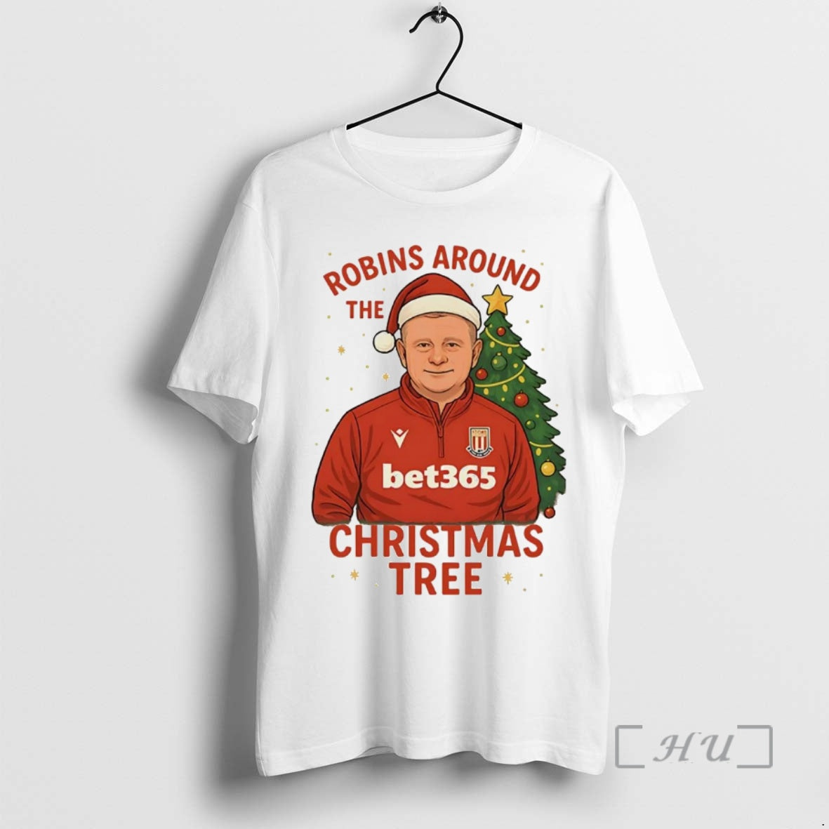 Trending Stoke City Fc Mark Robins Around The Christmas Tree T-Shirts, Hoodie, Sweatshirt | PopFlextees.com