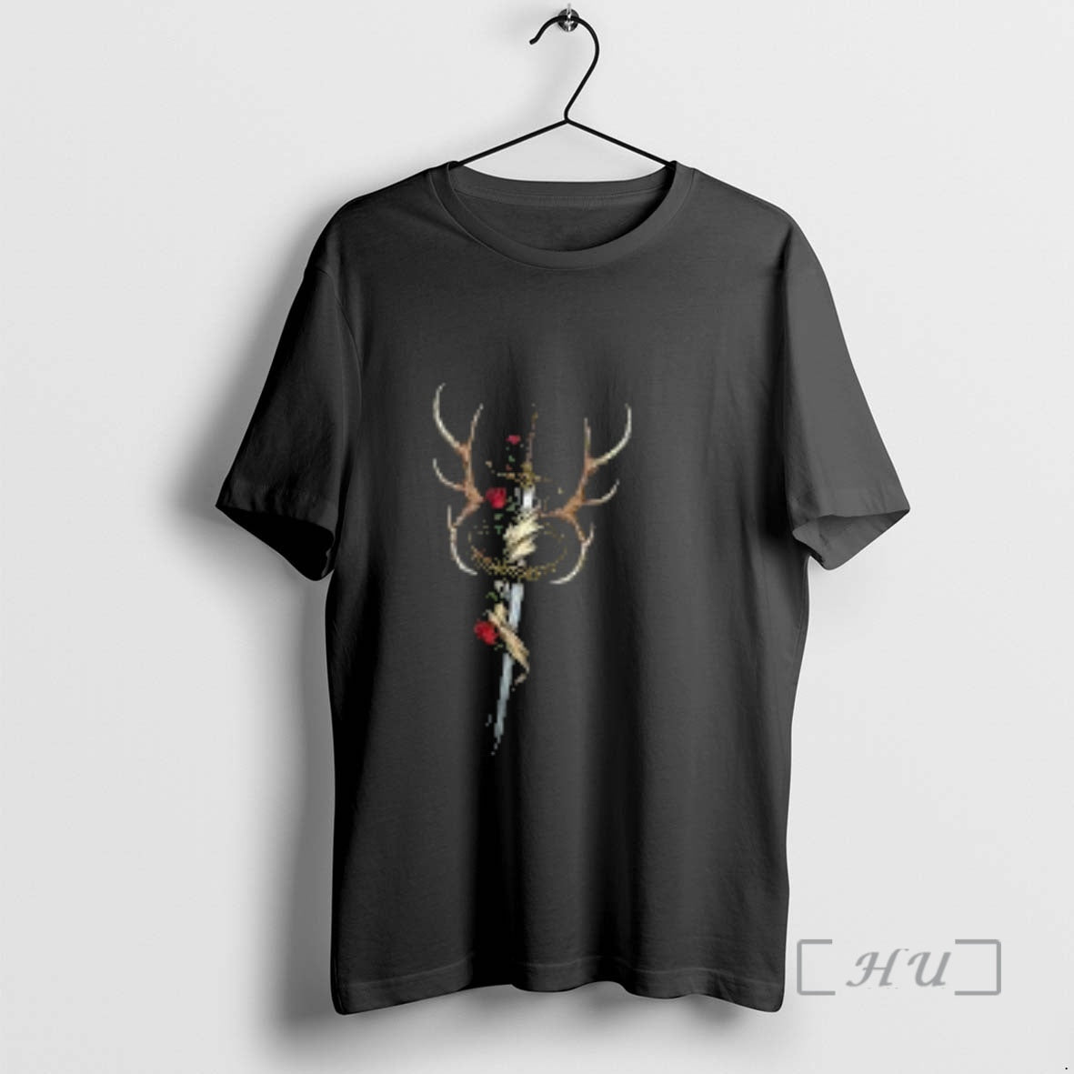 Trending Sword And Crown Deer Antlers Logo T-Shirts, Hoodie, Sweatshirt | PopFlextees.com