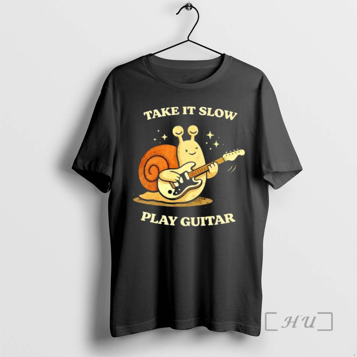 Trending Take It Slow Play Snail Playing Guitar T-Shirts, Hoodie, Sweatshirt | PopFlextees.com