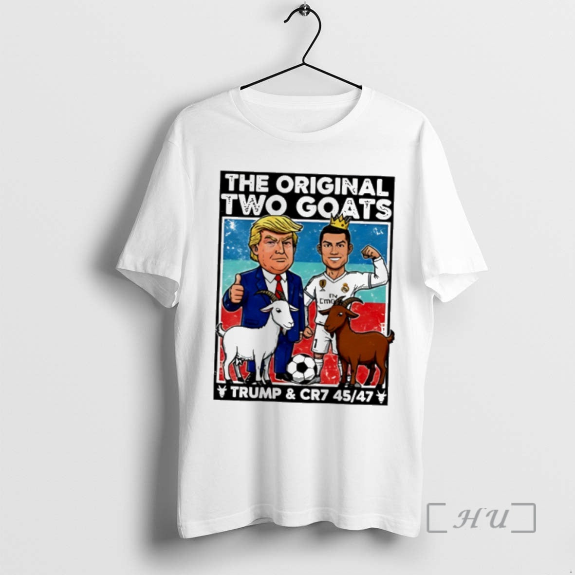 Trending Two Goats Trump Ronaldo 45 47 T-Shirts, Hoodie, Sweatshirt