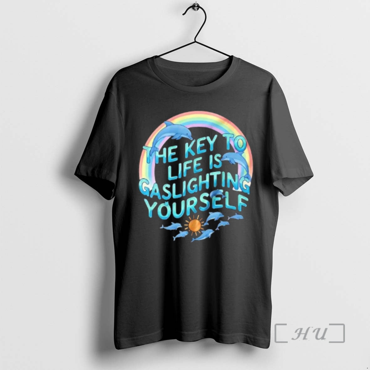 Trending The Key To Life Is Gaslighting Yourself Dolphin T-Shirts, Hoodie, Sweatshirt | PopFlextees.com