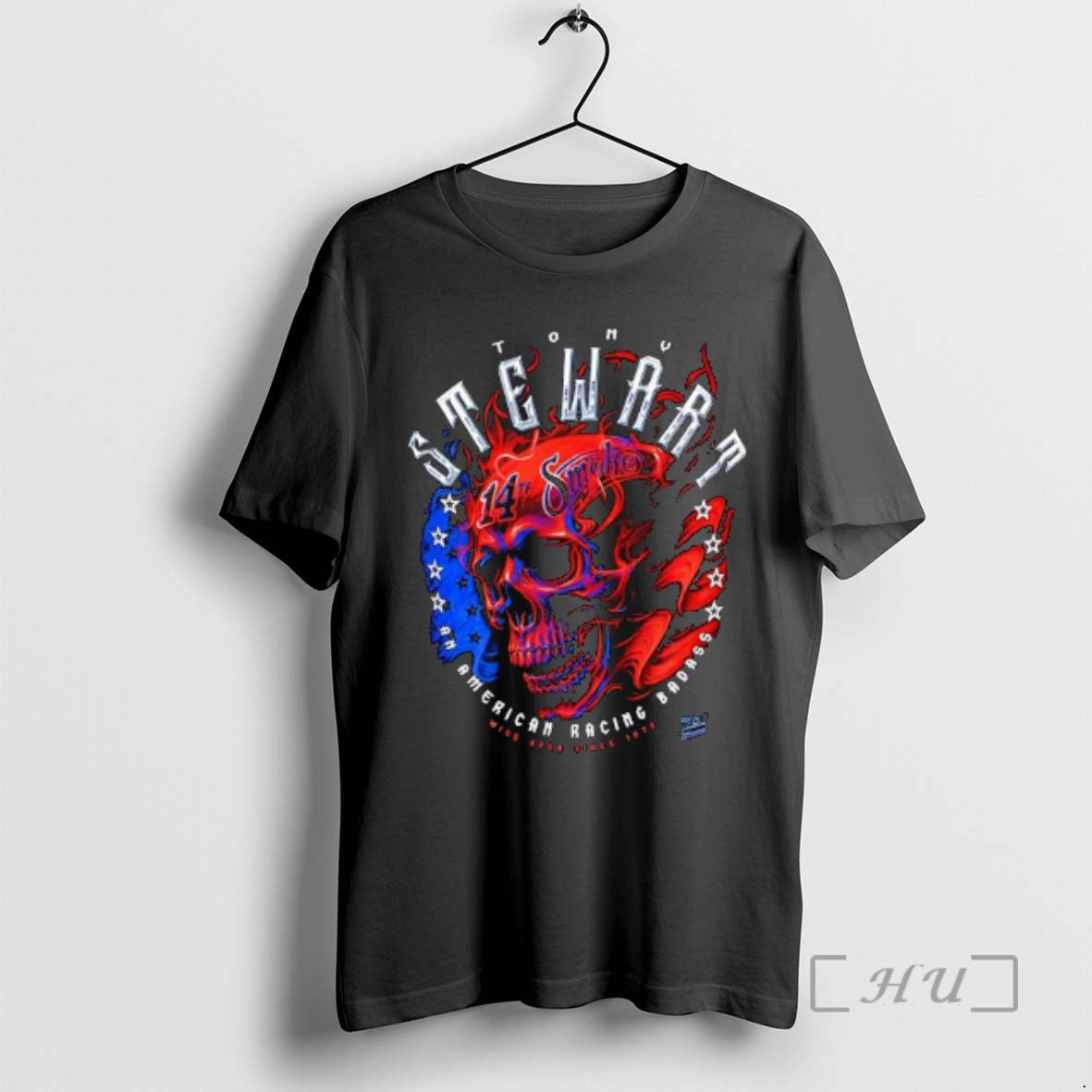 Trending Tony Stewart Americana 14th Smoke Skull Graphic T-Shirts, Hoodie, Sweatshirt | PopFlextees.com