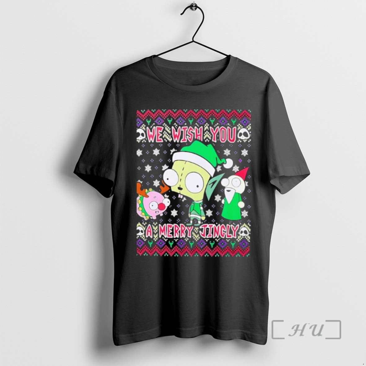 Trending We Wish You A Merry Jingly Ugly Christmas Black T-Shirts, Hoodie, Sweatshirt | PopFlextees.com