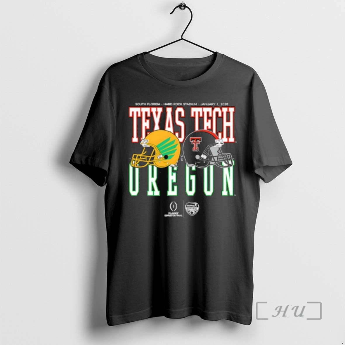 Trending Apital One Orange Bowl 2026 Oregon Vs Texas Tech Helmet Matchup Premium T Shirts Hoodie, Sweatshirt