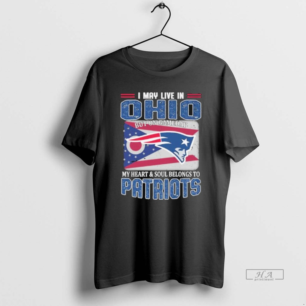 Trendy Official I May Live In Ohio But On Game Day My Heart And Soul T-Shirts, Hoodie, Sweatshirt | PopFlextees.com