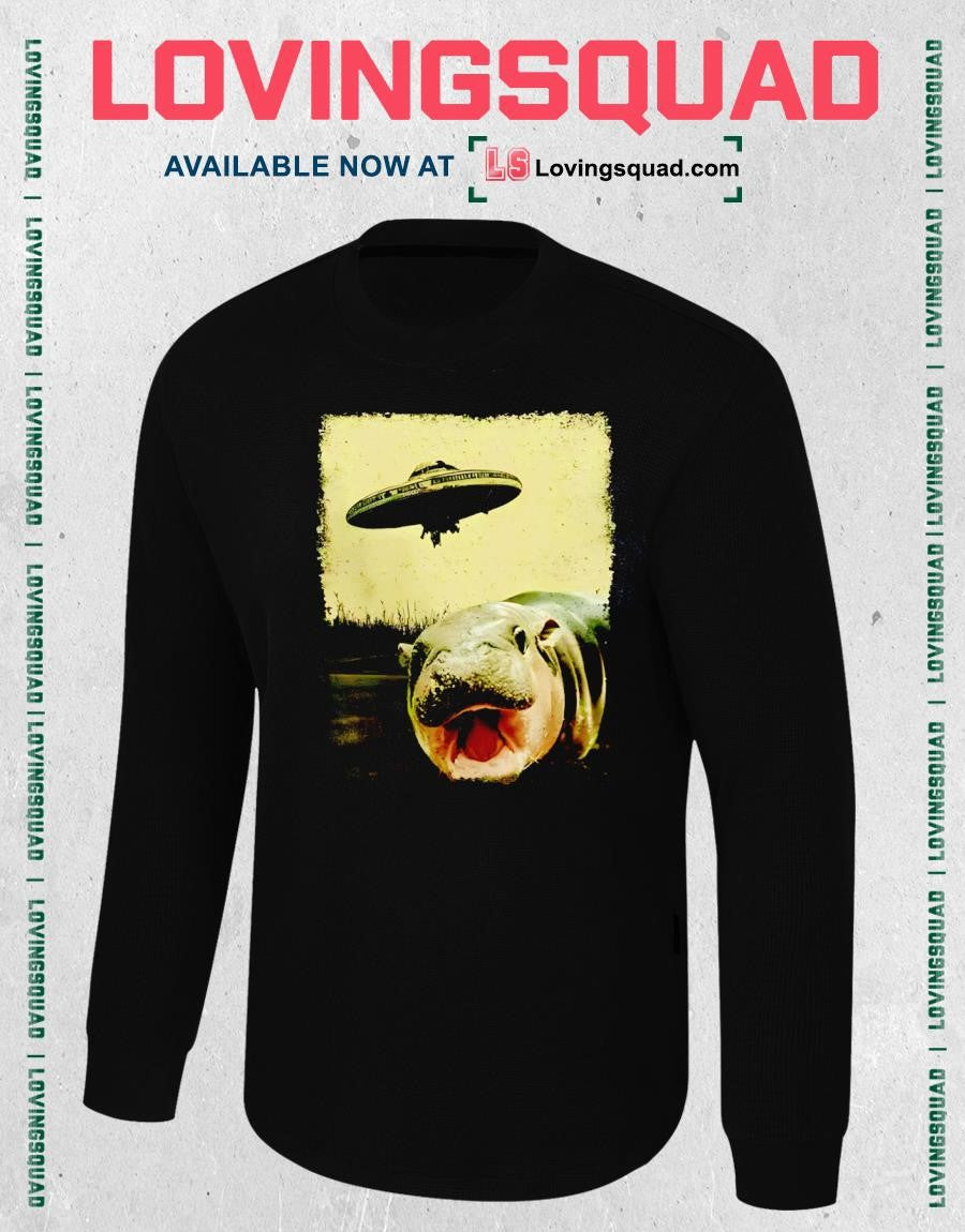 UFO Alien Abduction Hippo Funny Sci Fi Graphic Shirt