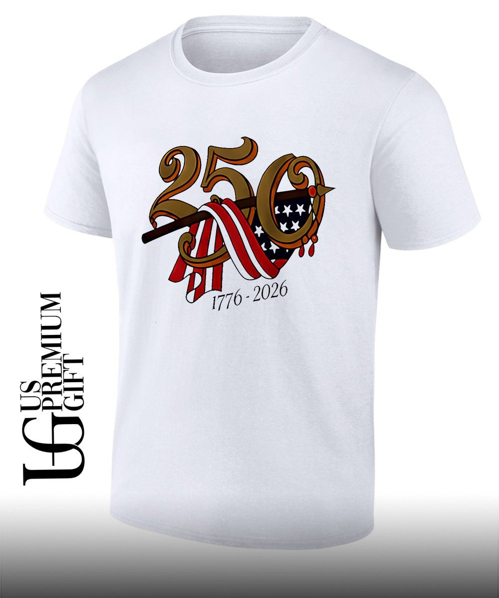 United States of America 2026 America250 Celebration patriotic graphic commemorative shirt