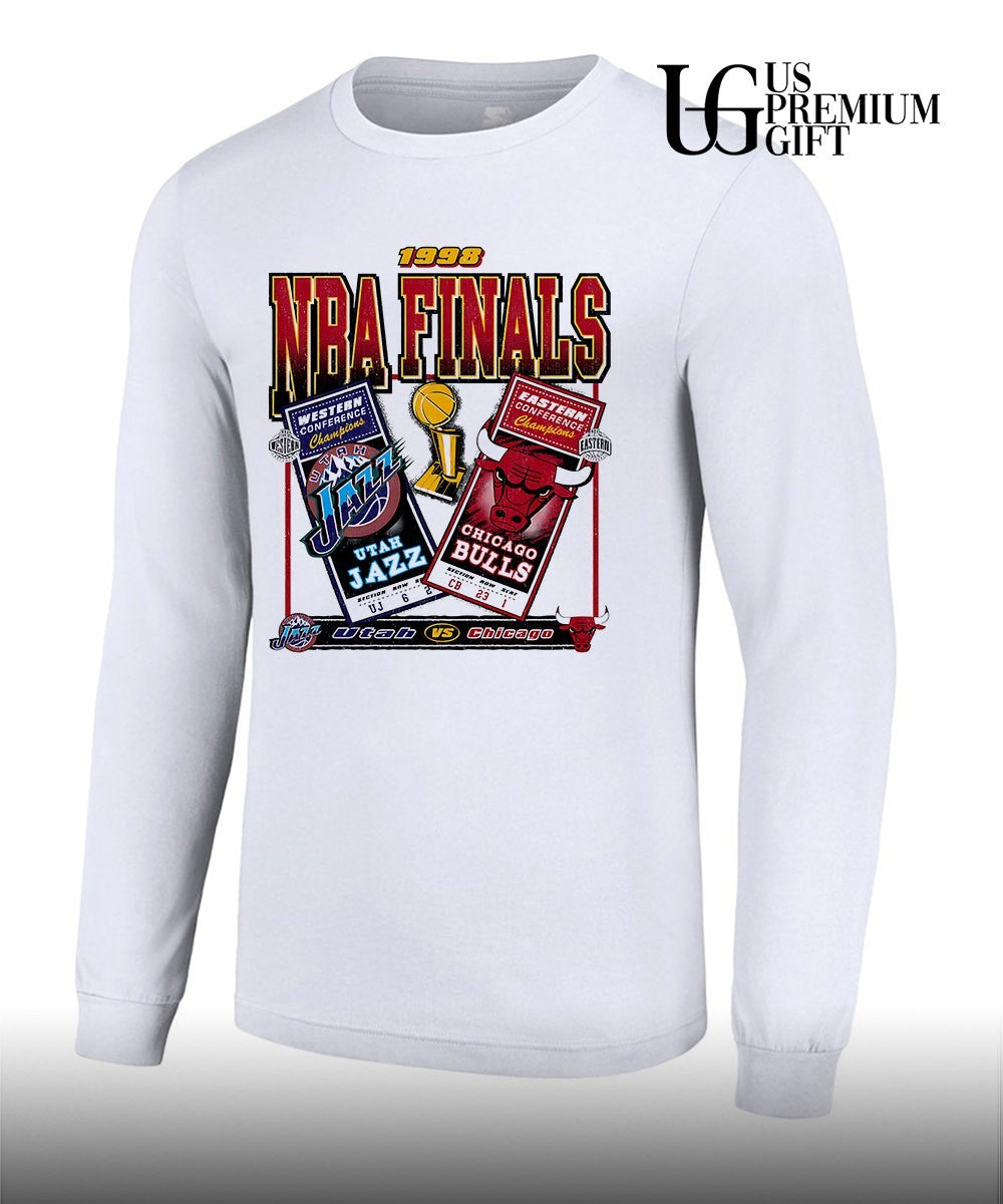 Utah Jazz vs Chicago Bulls 1998 NBA Finals dueling vintage shirt