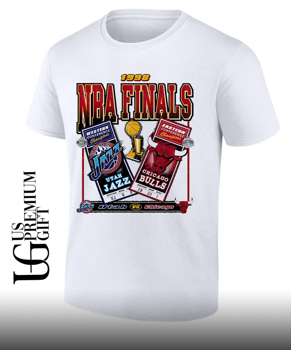 Utah Jazz vs Chicago Bulls 1998 NBA Finals dueling vintage shirt