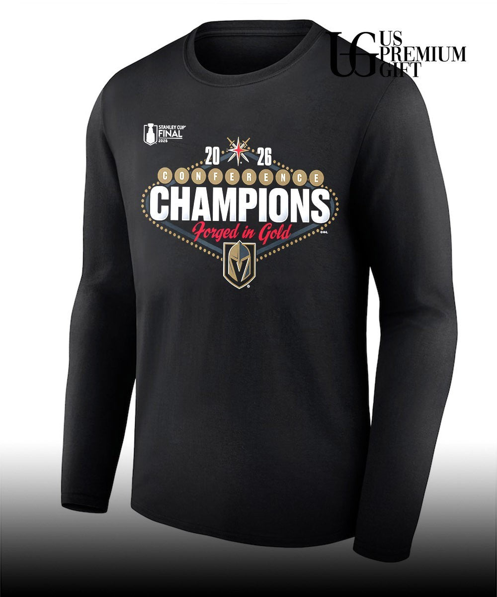 Vegas Golden Knights 2026 Conference Champions Stanley Cup Final Forged In Gold shirt