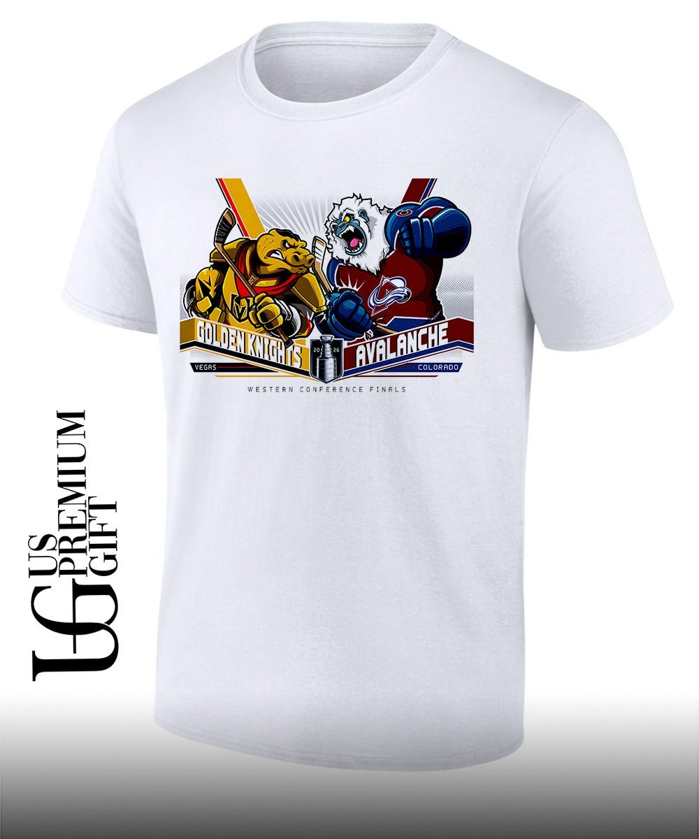 Vegas Golden Knights vs Colorado Avalanche 2026 Western Conference Finals mascot shirt
