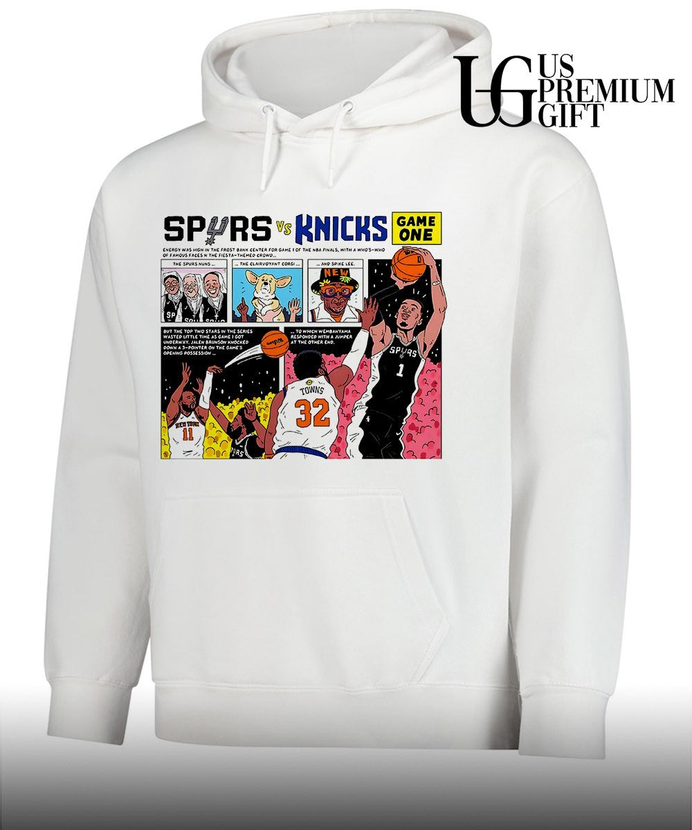 Victor Wembanyama Jalen Brunson Karl-Anthony Towns Spurs Knicks NBA Game One shirt