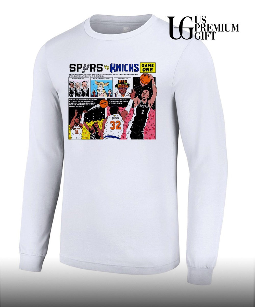Victor Wembanyama Jalen Brunson Karl-Anthony Towns Spurs Knicks NBA Game One shirt