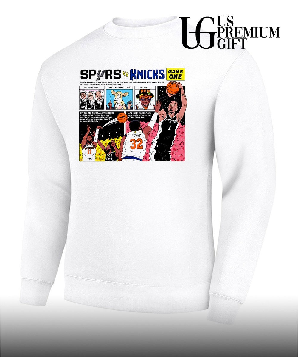 Victor Wembanyama Jalen Brunson Karl-Anthony Towns Spurs Knicks NBA Game One shirt