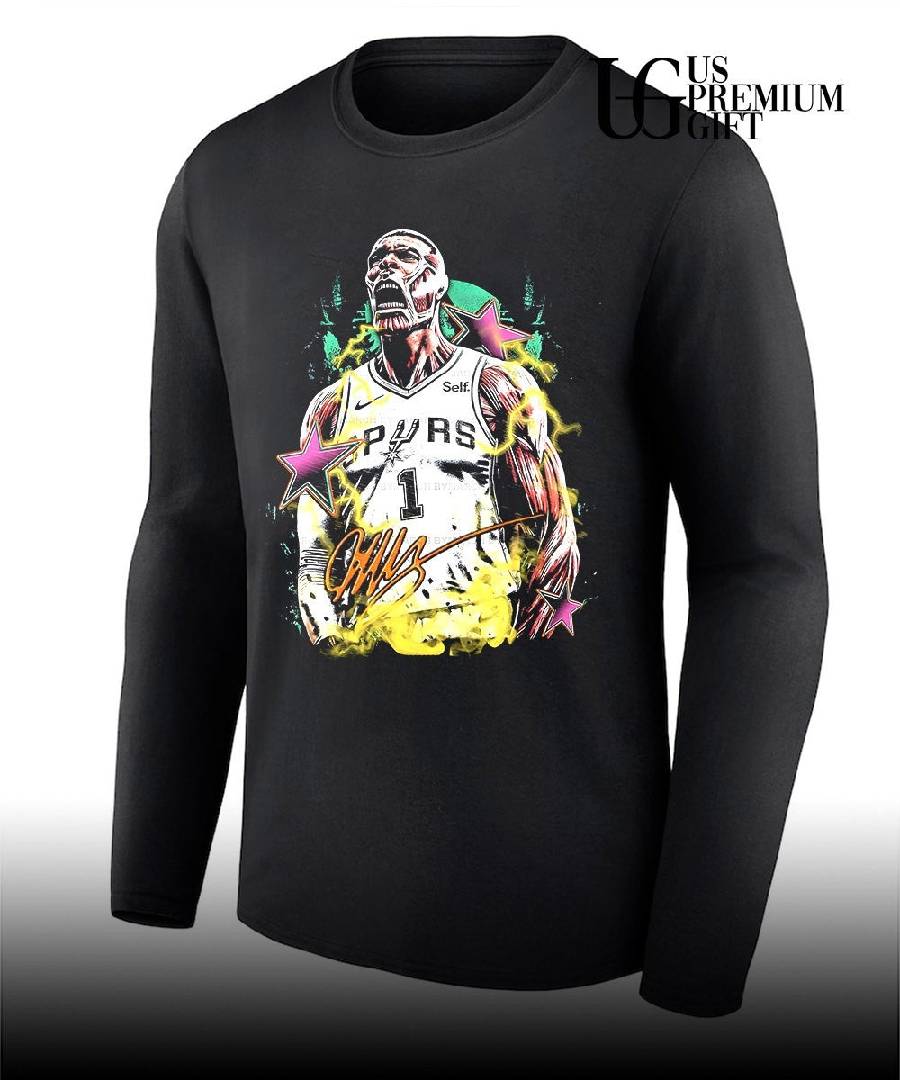 Victor Wembanyama San Antonio Spurs Attack on Titan Colossal Titan Spurs 1 Self shirt