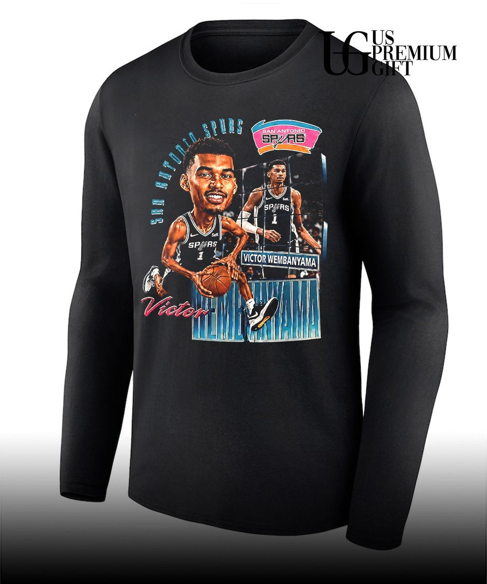 Victor Wembanyama San Antonio Spurs NBA Basketball player caricature shirt