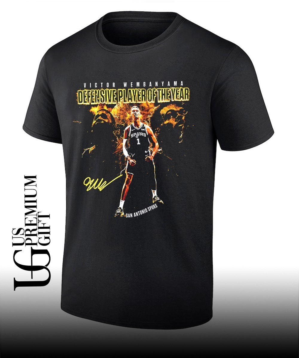Victor Wembanyama San Antonio Spurs NBA Defensive Player of the Year signature shirt