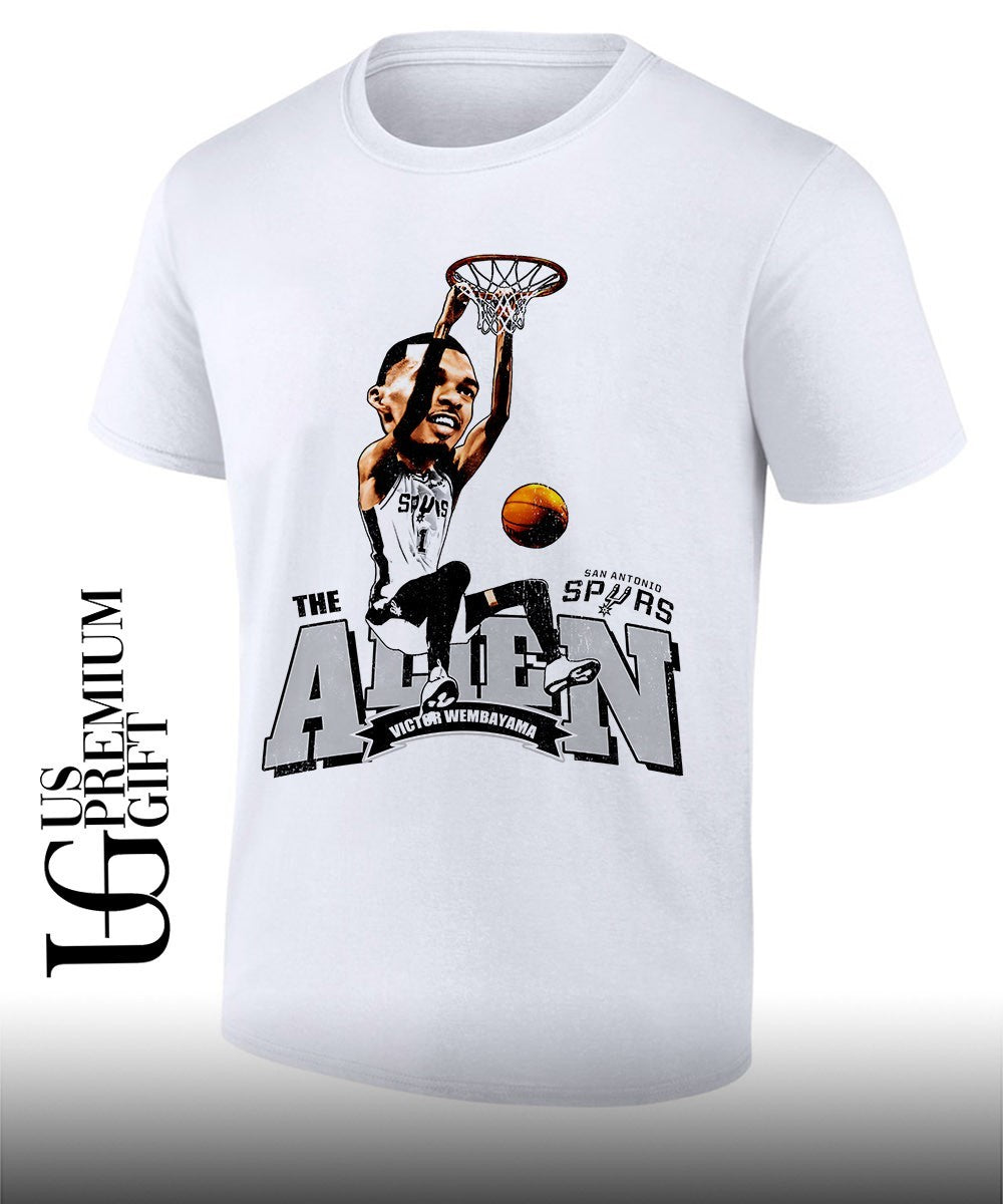 Victor Wembanyama San Antonio Spurs NBA The Alien caricature shirt
