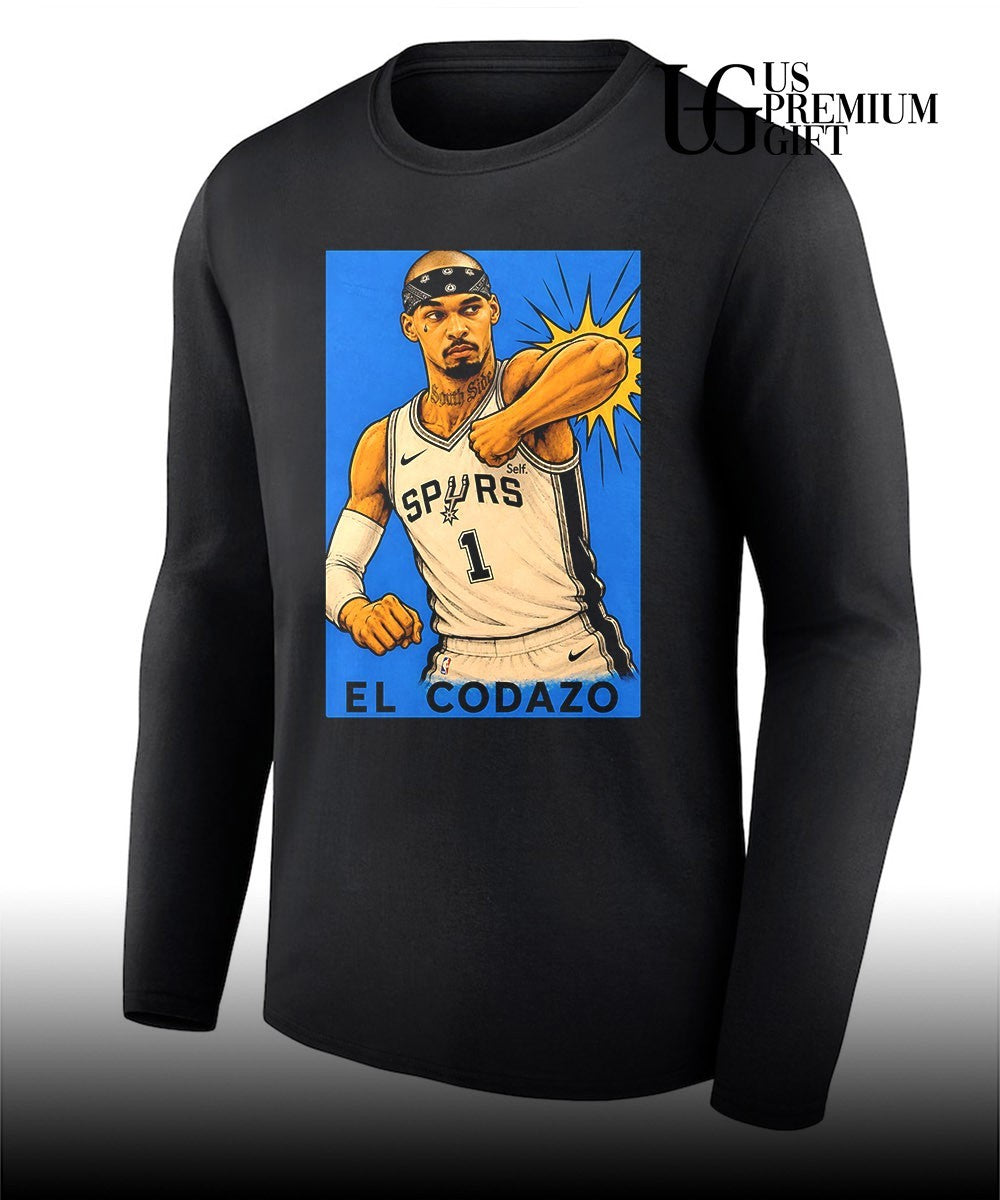 Victor Wembanyama San Antonio Spurs basketball elbowing El Codazo shirt