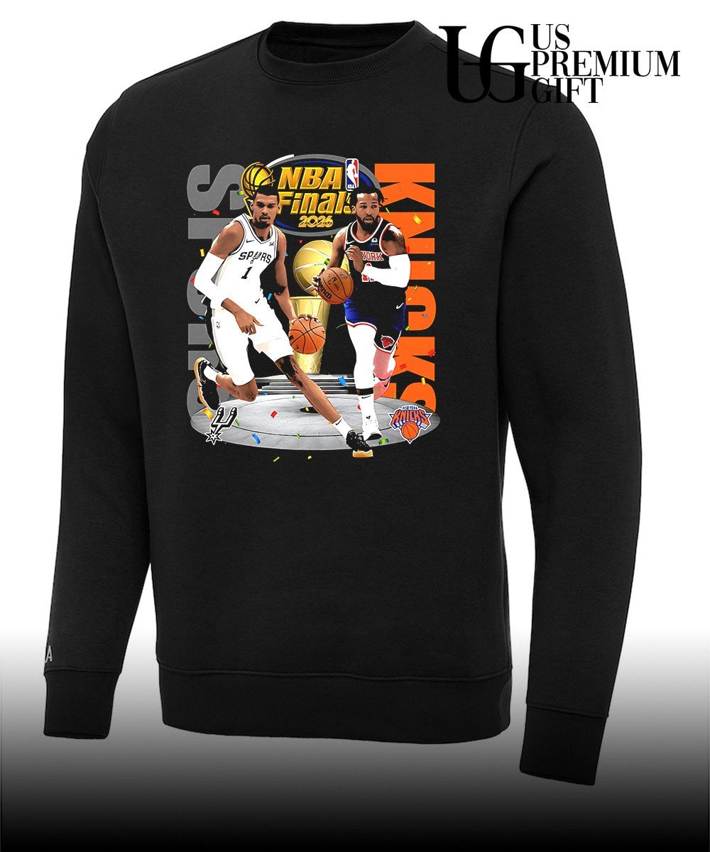 Victor Wembanyama Spurs vs Jalen Brunson Knicks NBA Finals 2026 trophy shirt