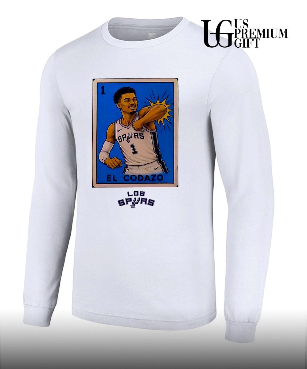 Victor Wembanyama elbowing El Codazo San Antonio Spurs NBA 2026 shirt
