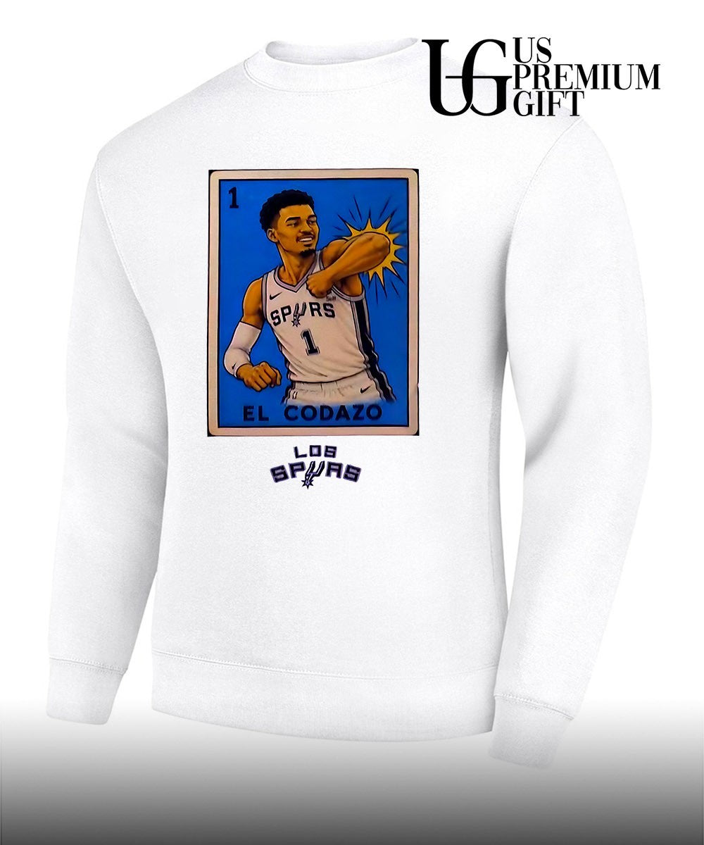Victor Wembanyama elbowing El Codazo San Antonio Spurs NBA 2026 shirt