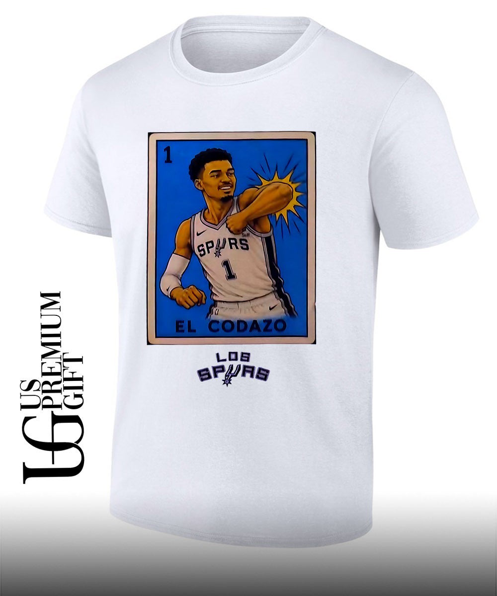 Victor Wembanyama elbowing El Codazo San Antonio Spurs NBA 2026 shirt