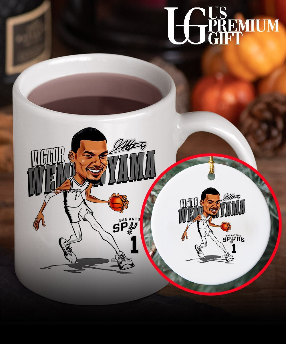 Victor Wembanyama player San Antonio Spurs basketball 2026 NBA signature caricature shirt