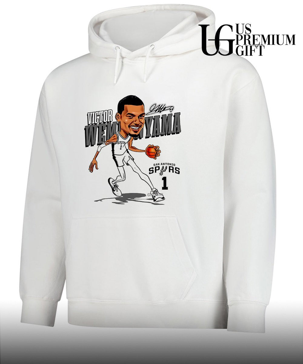 Victor Wembanyama player San Antonio Spurs basketball 2026 NBA signature caricature shirt