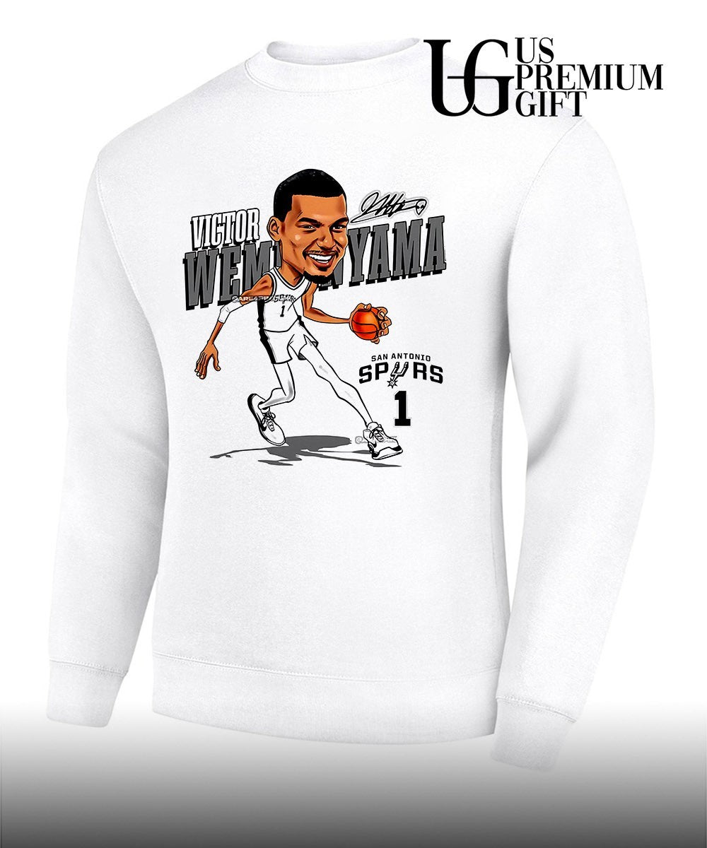 Victor Wembanyama player San Antonio Spurs basketball 2026 NBA signature caricature shirt